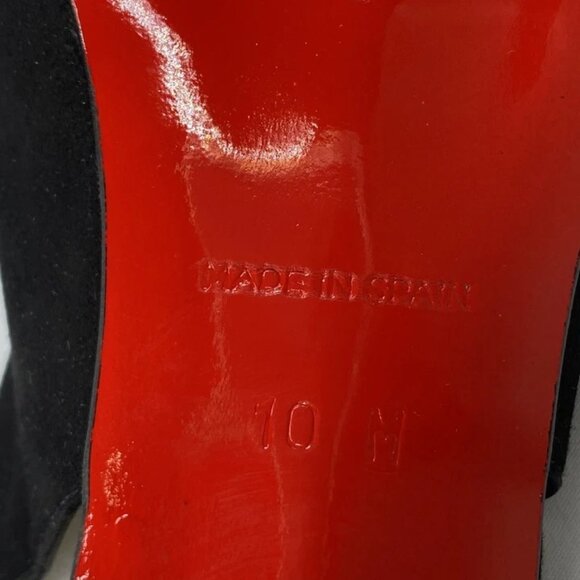 NEW MONIQUE Women’s Suede Slingback Pointed Toe High-Heel Pumps – Black–Size 10M - Picture 2 of 8